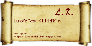 Lukács Kilián névjegykártya